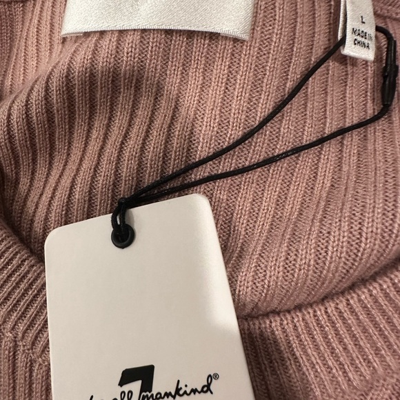 7 For All Mankind Mauve Ribbed “Touch of Cashmere” Sweater - L NWT MSRP: $218 - Picture 5 of 6